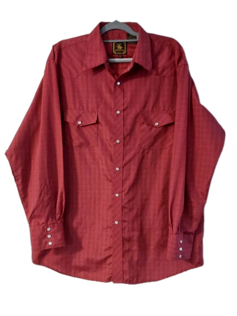 West Advanture Mens Shirt Size XL Pearl Snap Western Cowboy Red Striped